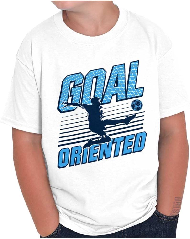 Athletic Soccer Fan Goal Oriented Pun Boys Kids T Shirt Tees Tops