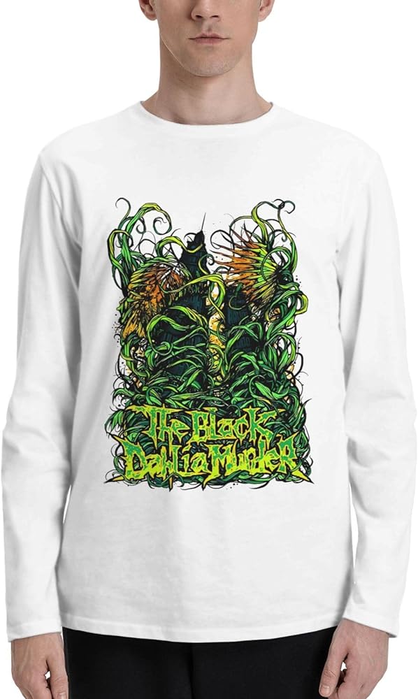 Rock Band T Shirts The Black Dahlia Murder Mens Cotton Crew Neck Tee Long Sleeve T-Shirt White