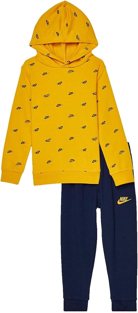 Nike Baby Boy's NSW Club SSNL All Over Print Set (Toddler) Midnight Navy 2 Toddler