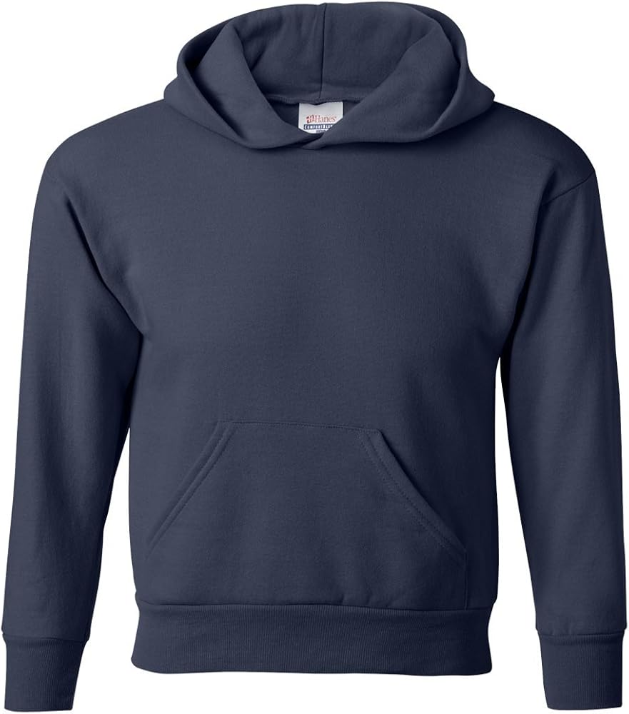 Hanes boys Youth ComfortBlend EcoSmart Pullover Hoodie(P473)-Navy-L