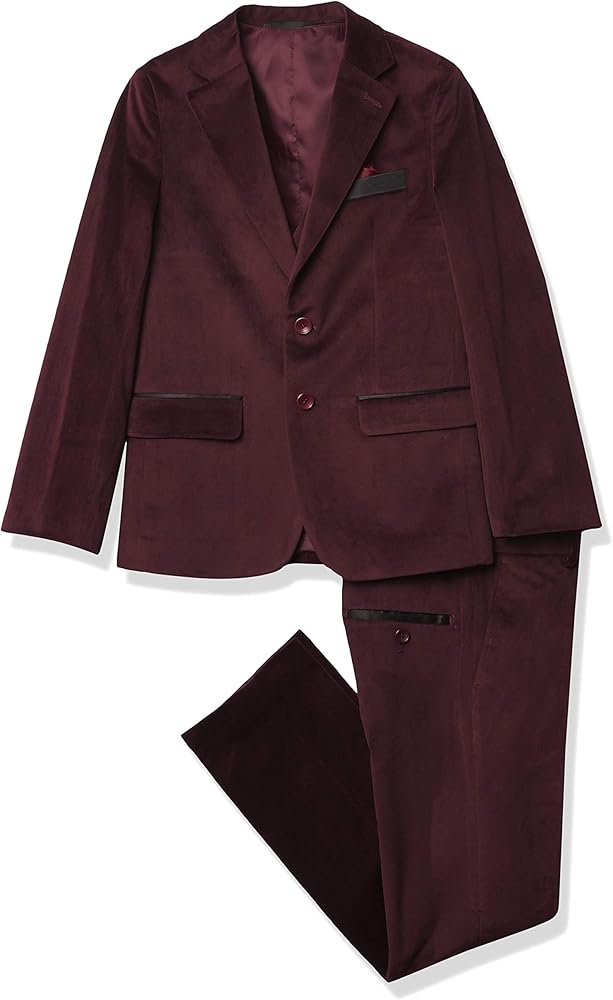 Isaac Mizrahi Boys' Slim Fit 3 Piece Velvet Suit