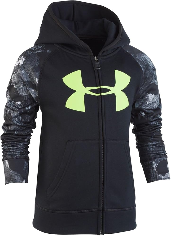 Under Armour Little Boys Bedrock Camo Zip-Up Hoodie (US, Numeric, 4, Regular, BLACK)