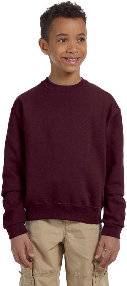 Jerzees Youth 8 oz; 50/50 NuBlend� Fleece Crew - MAROON - S