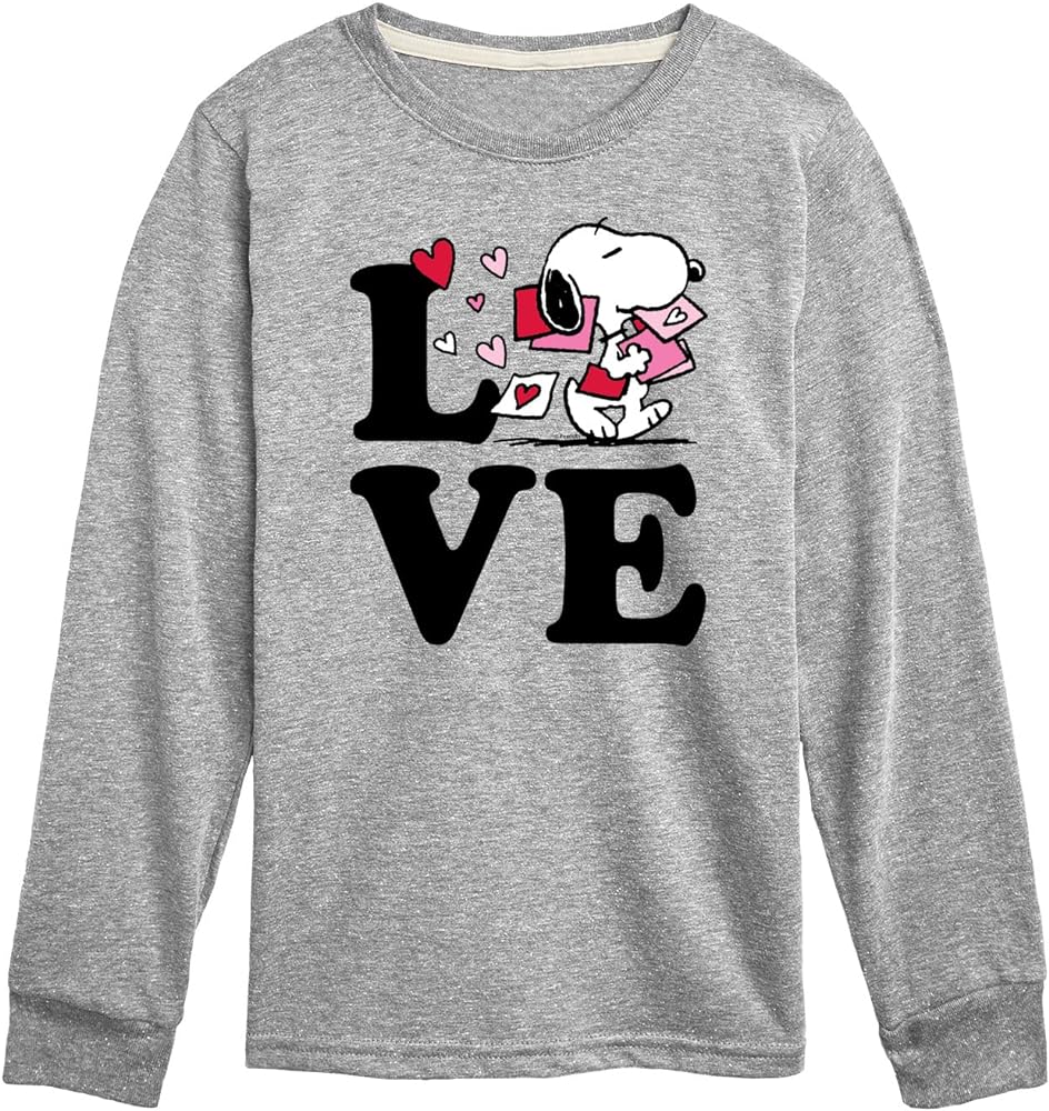 HYBRID APPAREL - Peanuts - Love Snoopy - Toddler and Youth Long Sleeve Graphic T-Shirt