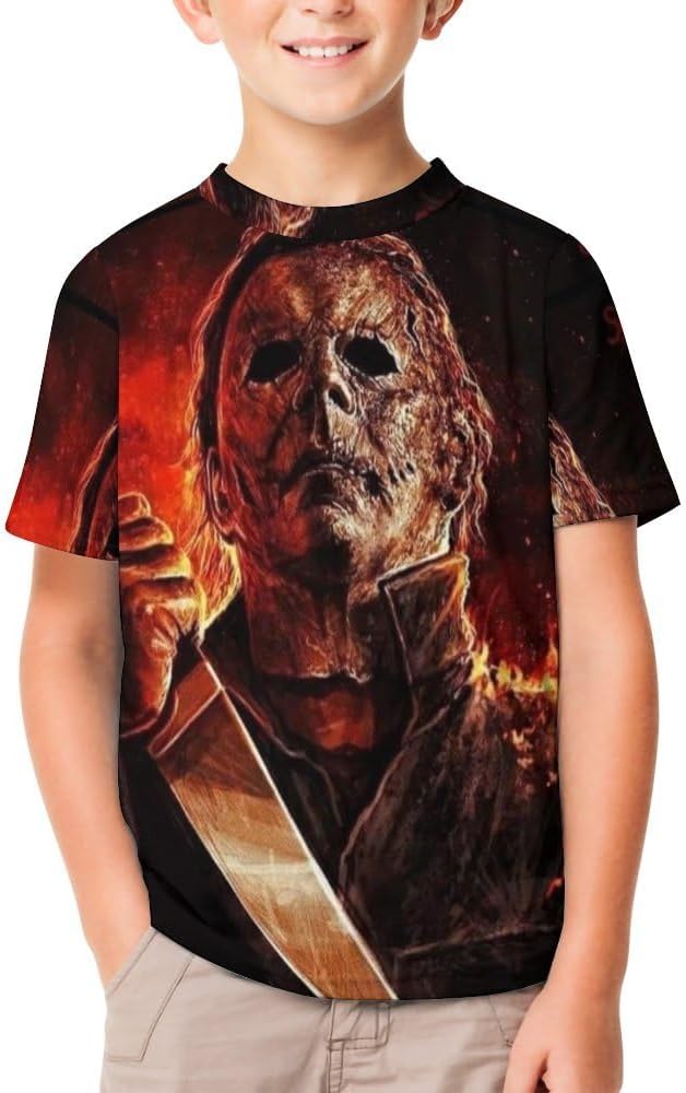 Michael Killer Myers Children's T-shirt Summer Short Sleeve Shirts Comfortable Soft Tee Tops for Boys Girls