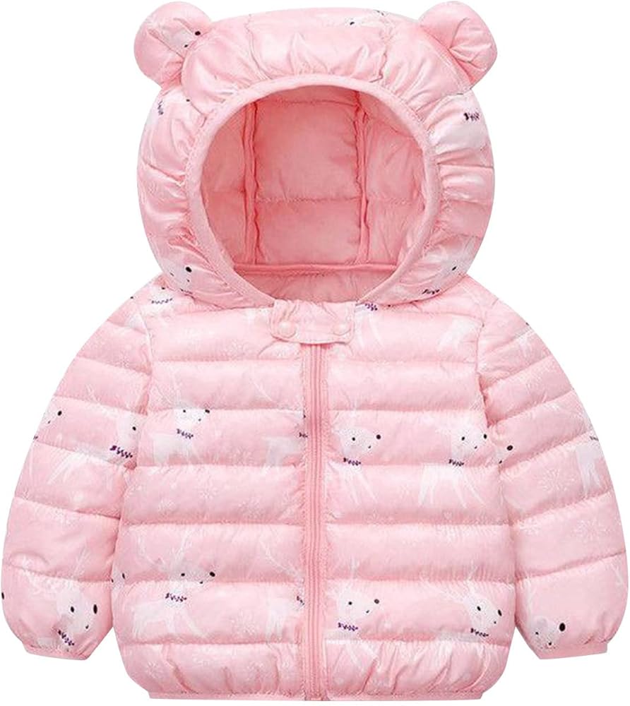 Boys Ski Coat Kids Toddler Baby Boys Girls Cartoon Deer Padded Jacket Bear Hoods Infant Winter Warm Kids Coat