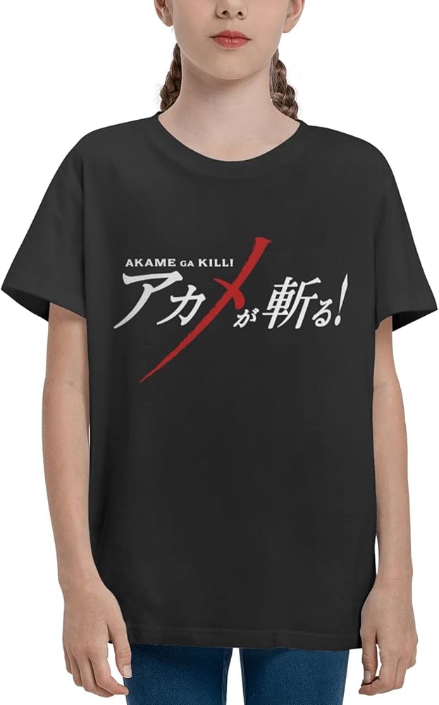 Anime Akame Ga Kill Shirt Boys Girls Round Neck Short Sleeve Cotton Tees