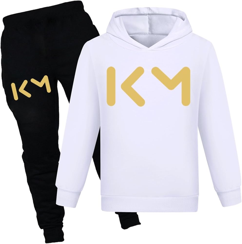 Unisex Casual Comfy Hooded Tracksuits Kylian Mbappe Clothing Sets Soccer Stars Sweatshirts+Sweatpants Suits for Boys