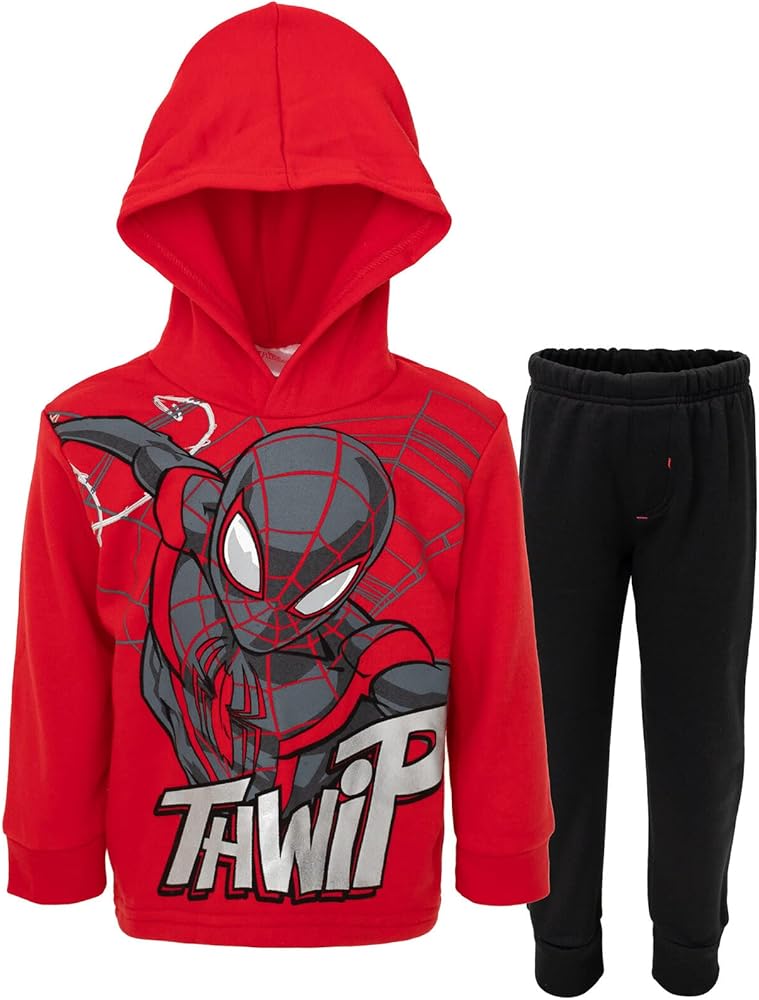 Marvel Avengers Spider-Man Fleece Pullover Hoodie and Jogger and Pants Outfit Set Toddler to Big Kid Sizes (2T - 18-20)