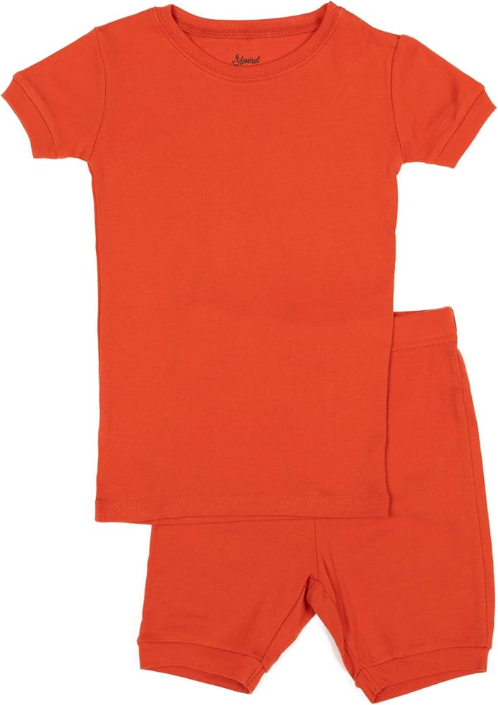 Leveret Solid Shorts Pajamas Boys & Girls 2 Piece Pajama Set 100% Cotton (Size 2-10 Years)