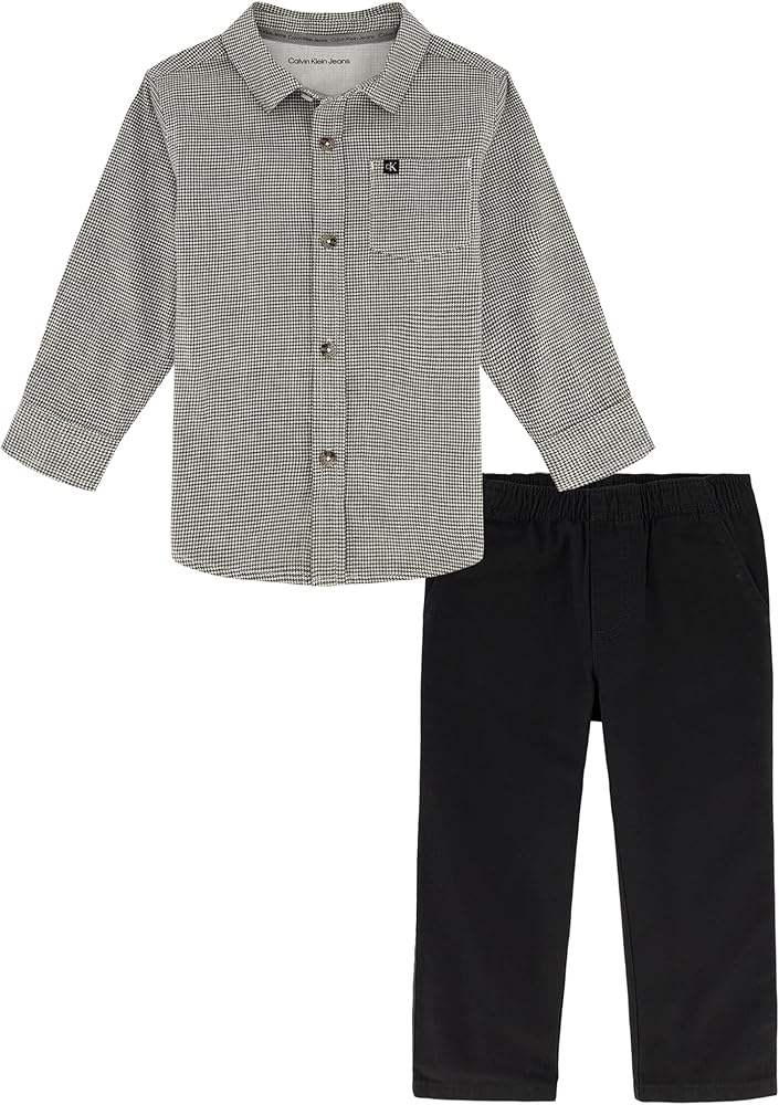 Calvin Klein boys 2 Pieces Long Sleeve Woven Shirt Set