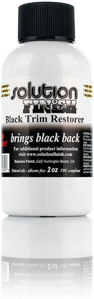 Black Plastic & Vinyl Trim Restorer - Use for Car and Truck Detailing, No Wet Look, Instantly Revives Color to Trim, Bumpers, Mud Flaps, Etc., Black (2 oz)