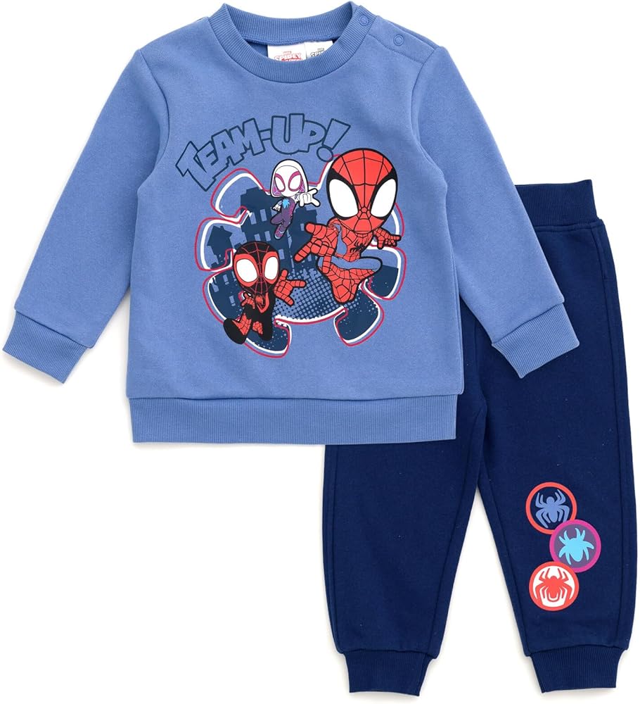 Marvel Spidey and His Amazing Friends Fleece Sweatshirt and Jogger Pants Outfit Set Toddler to Big Kid Sizes (2T - 14-16)