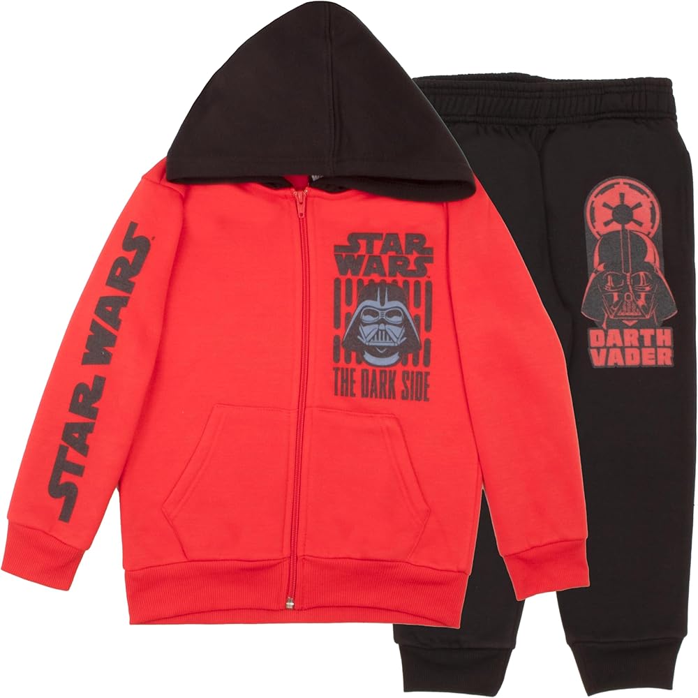 STAR WARS Boys Matching Sets Darth Vader Pullover Hoodie and Jogger Fleece Set for Boys 2 Piece Bundle