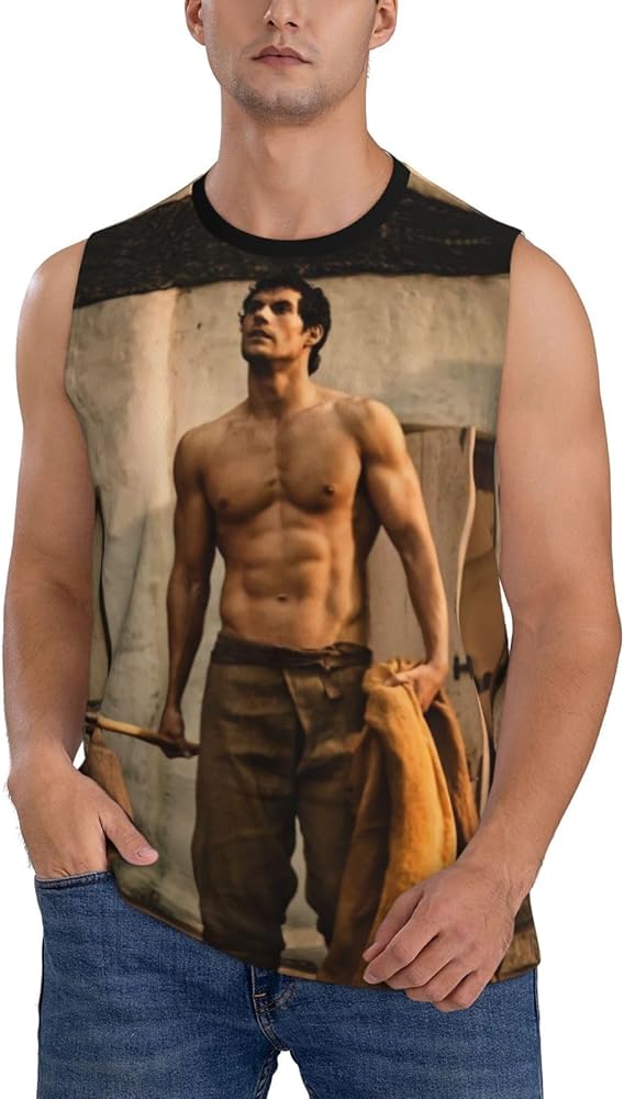 Henry Cavill Tank Top Boys Summer Casual Novelty Polyester Sleeveless Tee Shirts for Men