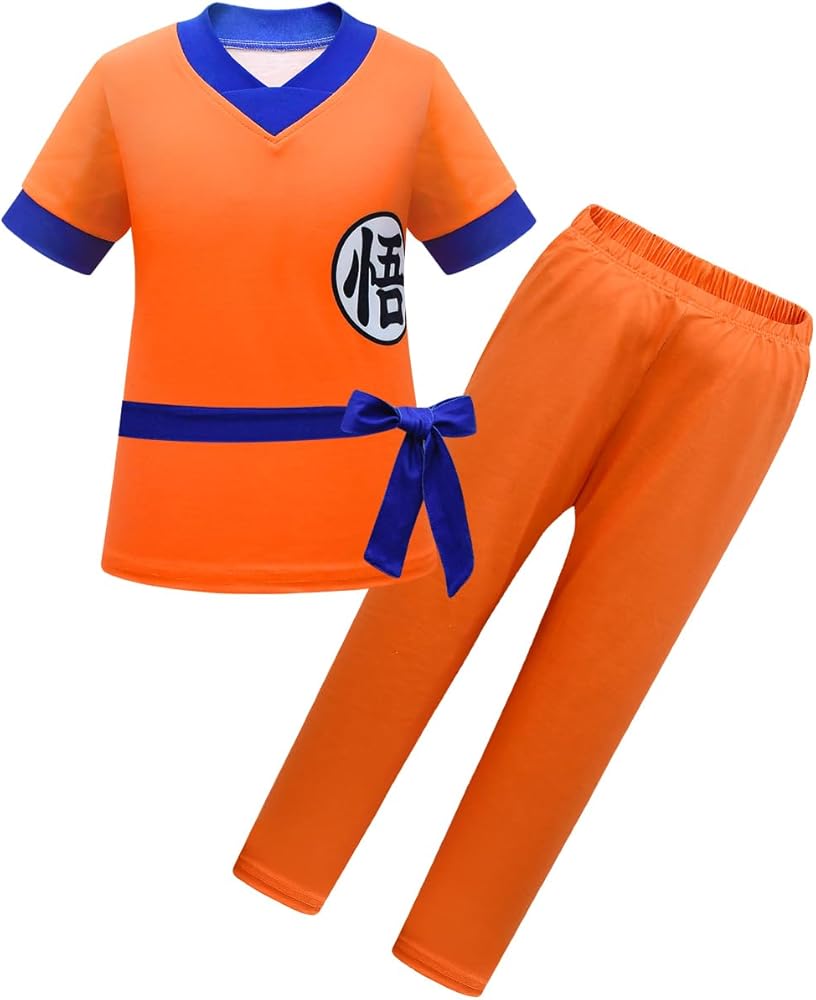 Boys Kids Gokuu Pants Set with Belt Aniime Dragon Balll Outfits 3 Pieces