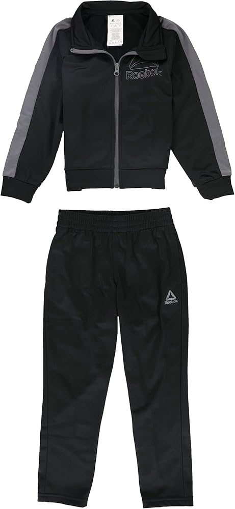 Reebok Boys Tricot 2-Piece Set Sweatsuit, Black, XXS