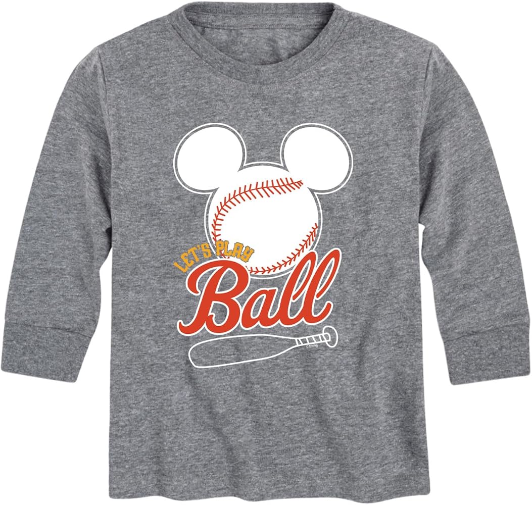 Disney Mickey & Friends - Let's Play Ball - Toddler and Youth Long Sleeve Graphic T-Shirt