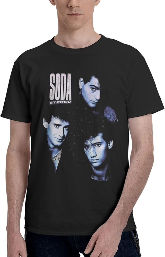 Soda Stereo T Shirt Mens Summer Comfortable Fit Soft Short Sleeve O-Neck Basic Tee Tops