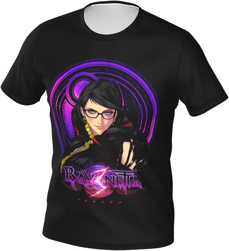 Anime Bayonetta T Shirt Men's Summer Round Neck Tops Casual Short Sleeves Tee