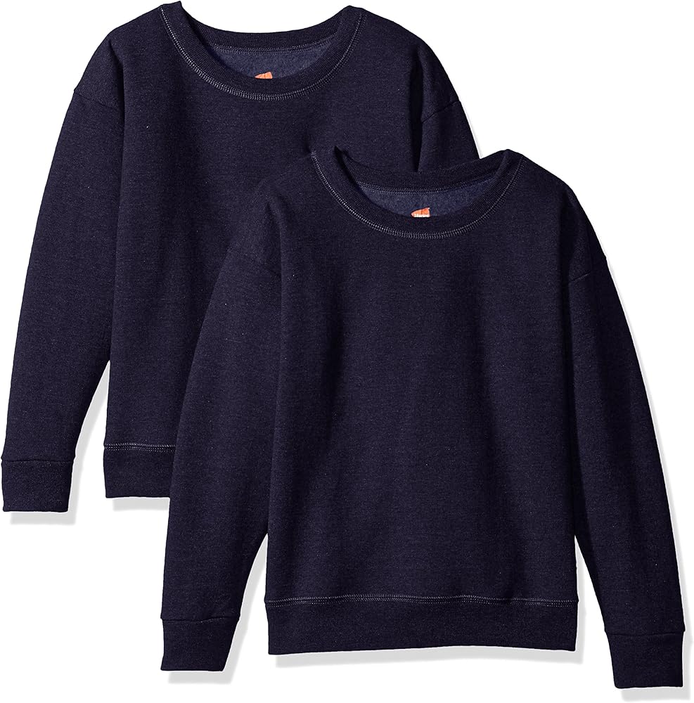 Hanes Boys Solid Fleece Crew (Pack Of 2)