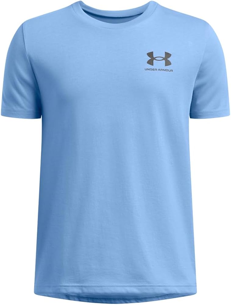 Under Armour Boys' Sportstyle Left Chest Short-Sleeve T-Shirt, (465) Horizon Blue / / Black, Small