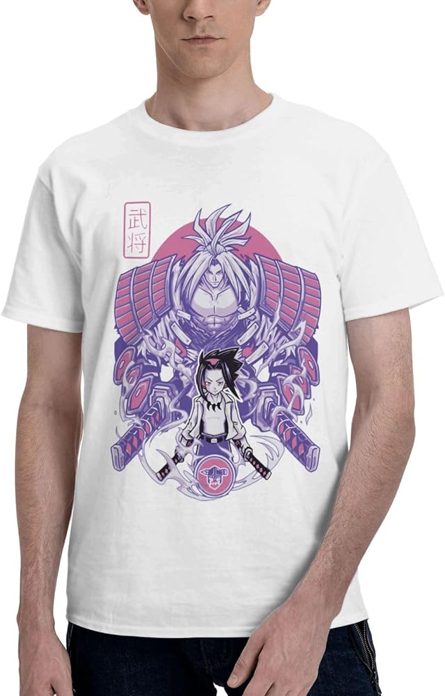 Anime Shaman King T Shirt Men's Summer Manga Round Neck T-Shirts Casual Short Sleeves Tee