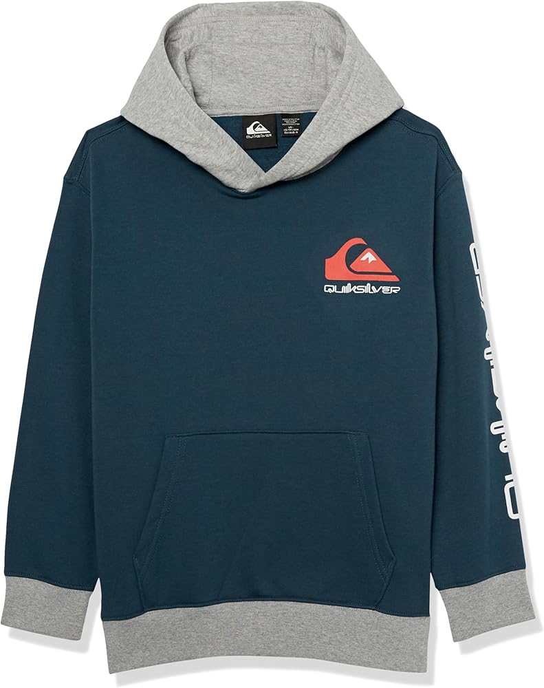 Quiksilver Boy's Omni Logo Block Pullover Hoodie Sweatshirt