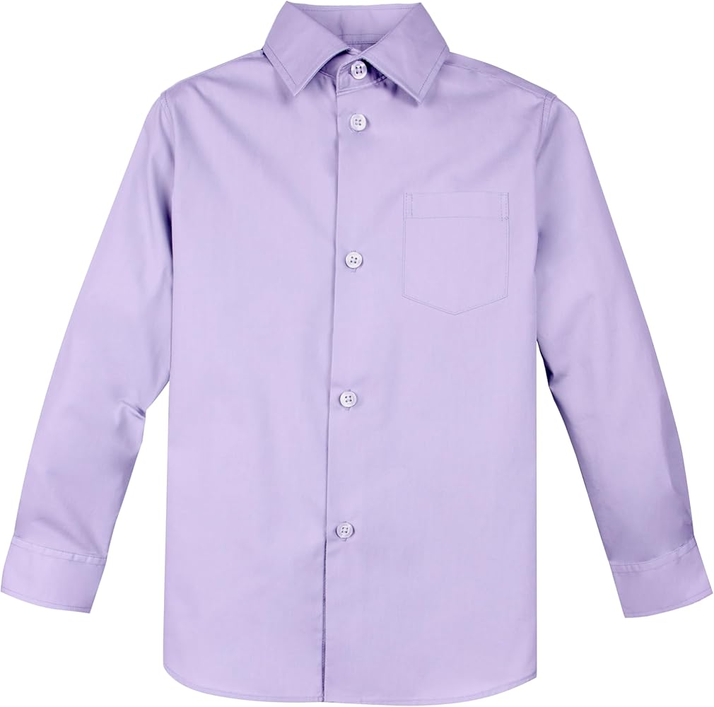 Spring Notion Boys' Long Sleeve Dress Shirt for Boys Kids Toddlers