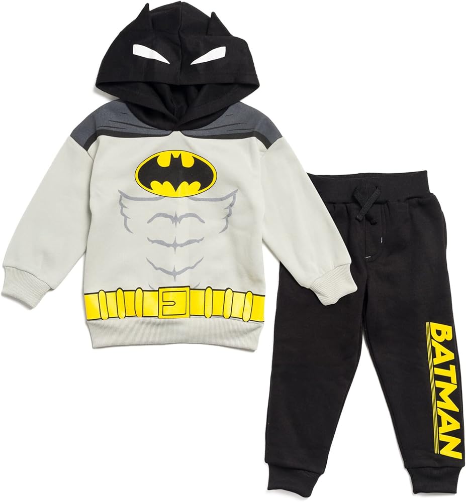 DC Comics Justice League Superman Batman Fleece Pullover Hoodie and Pants Outfit Set Toddler to Big Kid