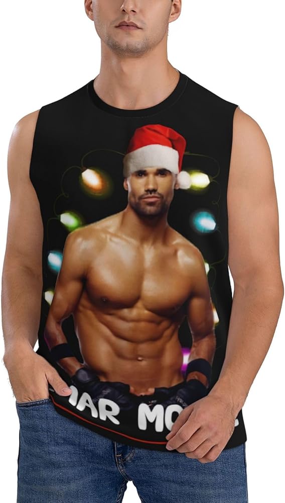 Shemar Moore Tank Top Mens Summer Casual Novelty Polyester Sleeveless Tee Shirts for Men