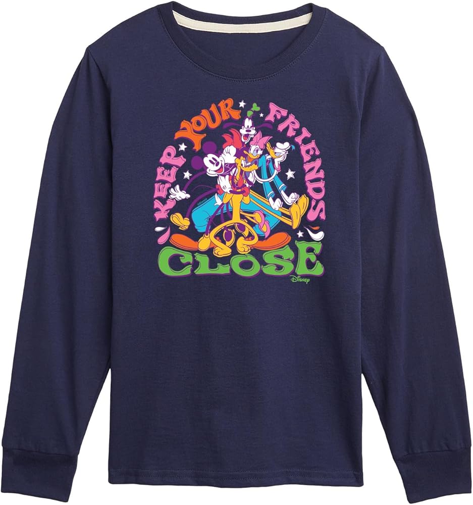 Disney Characters - Mickey & Friends - Keep Your Friends Close - Toddler and Youth Long Sleeve Graphic T-Shirt