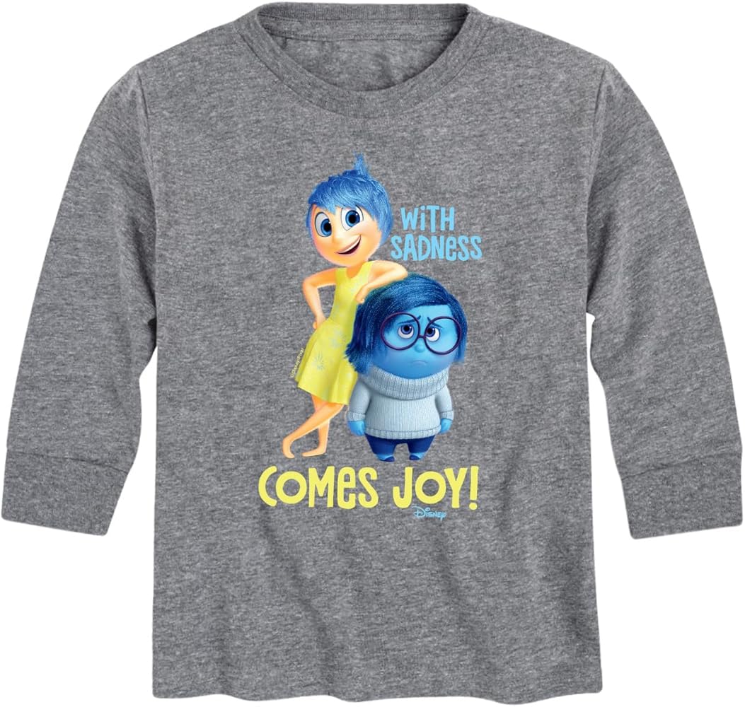 Disney Inside Out - with Sadness Comes Joy - Toddler and Youth Long Sleeve Graphic T-Shirt