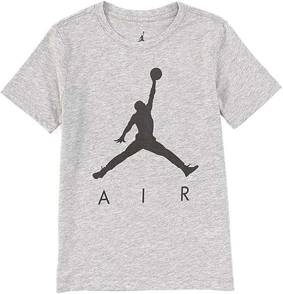 Nike AIR Jordan Boys' Jumpman T-Shirt (Grey/Black, X-Large)