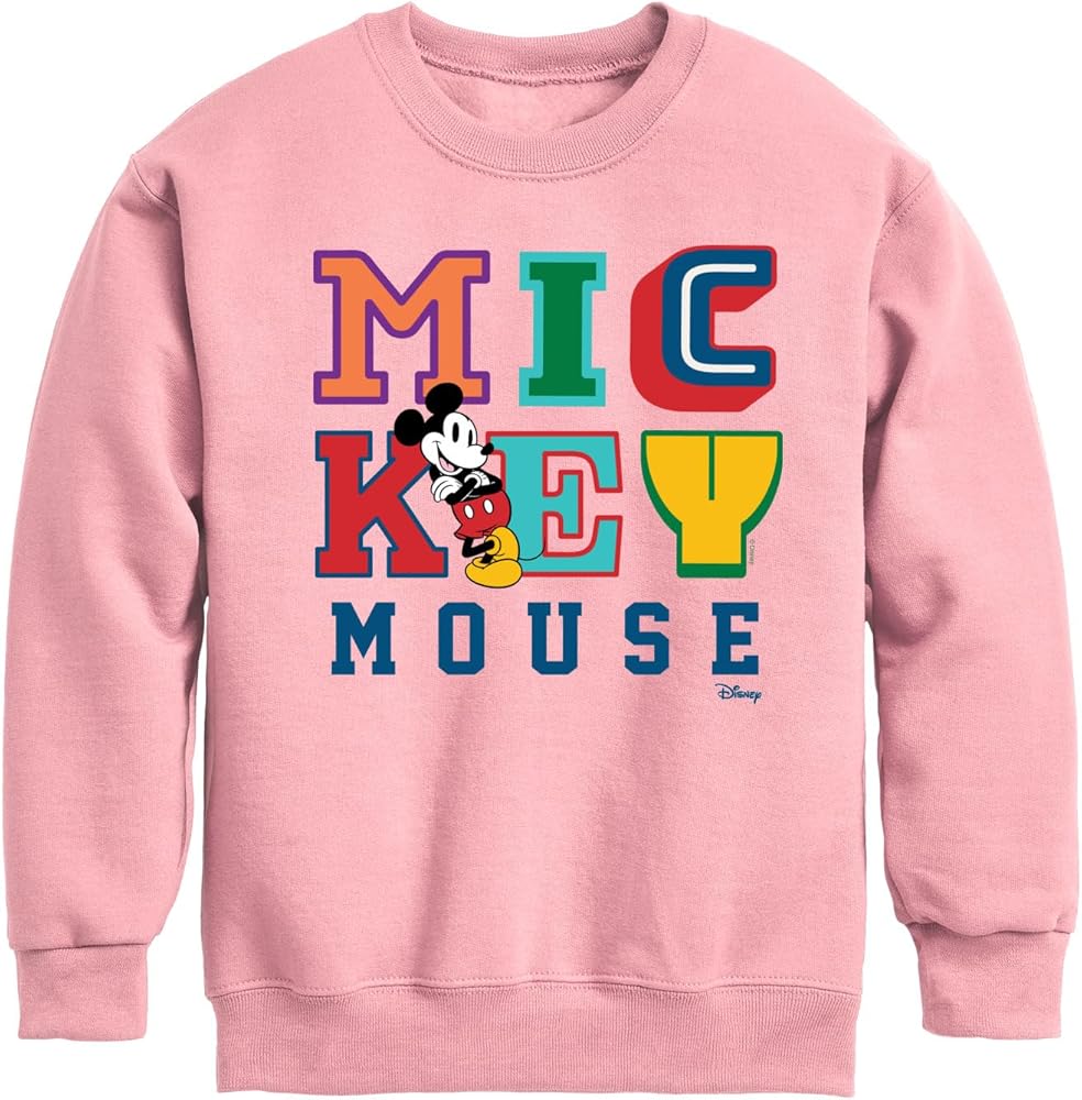 Disney Mickey Mouse Different Letters - Youth Crewneck Fleece Sweatshirt