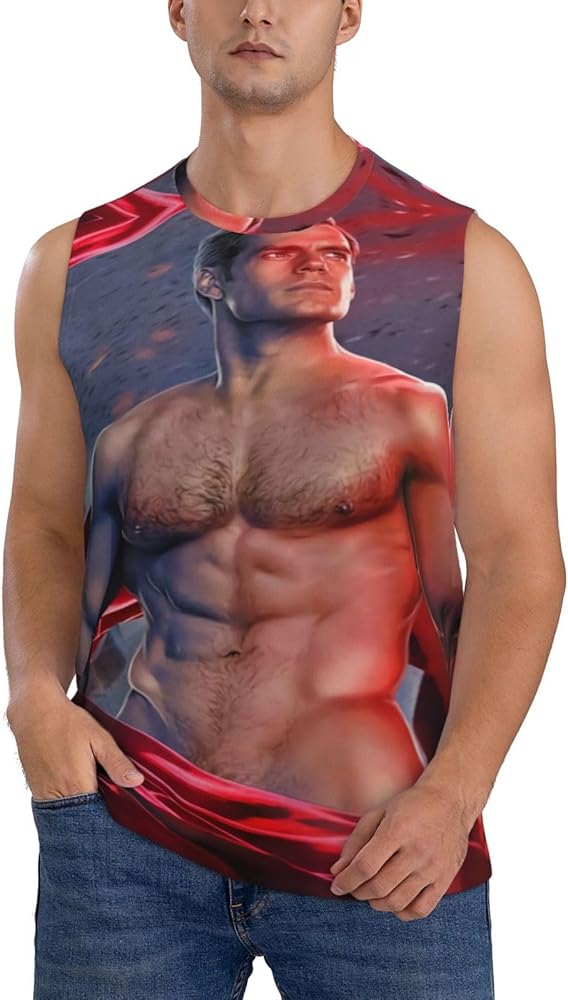 Henry Cavill Tank Top Man's Summer Casual Novelty Polyester Sleeveless Tee Shirts for Men