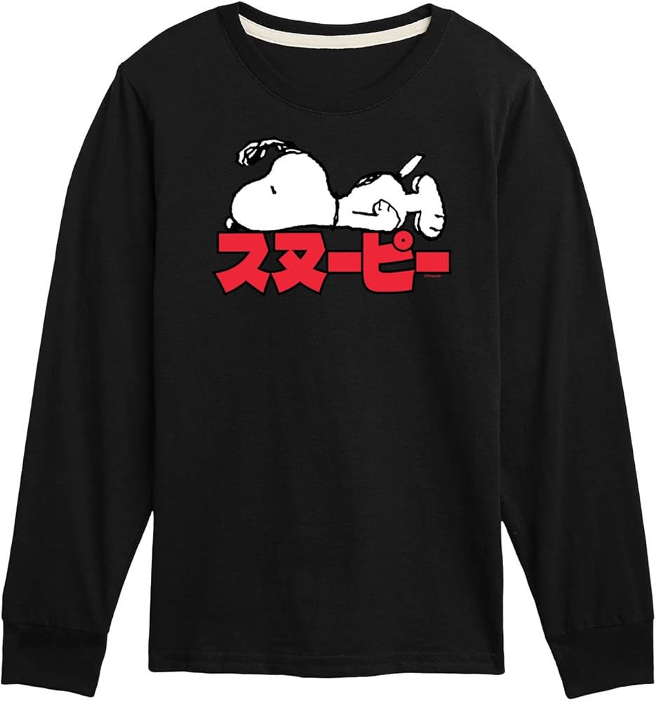 Hybrid Apparel - Peanuts - Snoopy Kanji - Toddler and Youth Long Sleeve Graphic T-Shirt - Size 3T