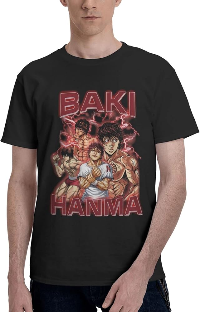 Anime Baki The Grappler T Shirt Boy's Summer Manga Round Neck Tops Casual Short Sleeves Tee