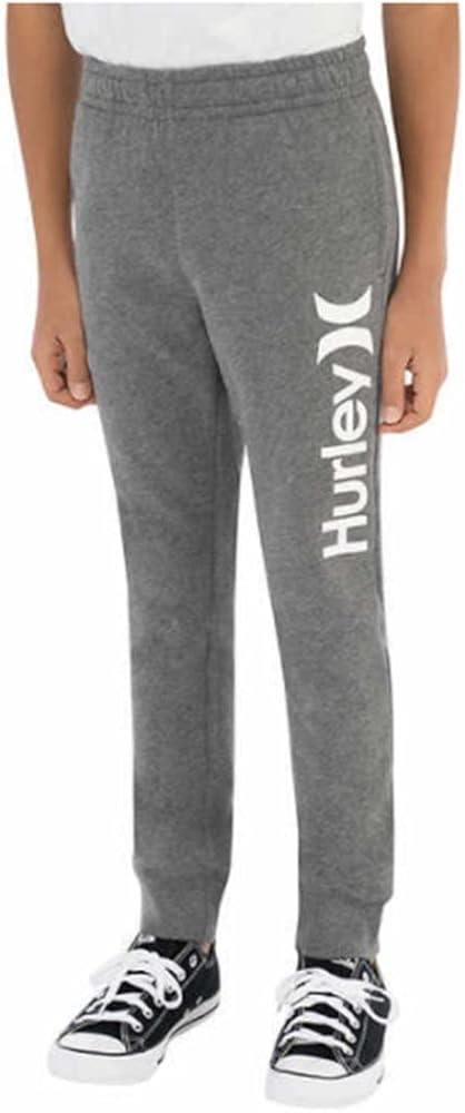 Hurley Boys' Little Fleece Jogger Pants, Light Heather Gray, X-Large