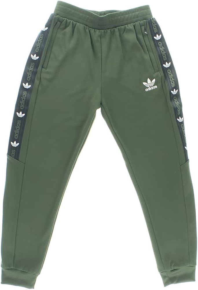 adidas Originals Taped Colorblock Jogger Boys Active Pants Size S, Color: Olive/Black