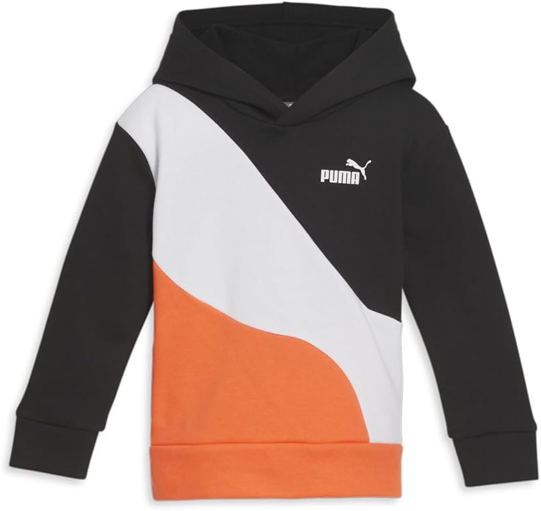 Puma Kids Boys Power Pack Fleece Hoodie Casual Outerwear Casual - Black, Orange, White