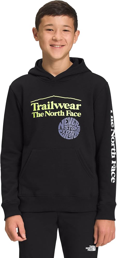 THE NORTH FACE Boy's Camp Fleece Pullover Hoodie (Little Kids/Big Kids) Tnf Black/Led Yellow XS (6 Little Kid)