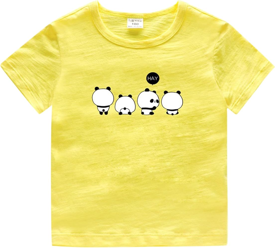 Top Teen Toddler Boys Girls Summer Short Sleeve Panda Cartoon Prints T Shirts Tops Outwear Cute Fashion