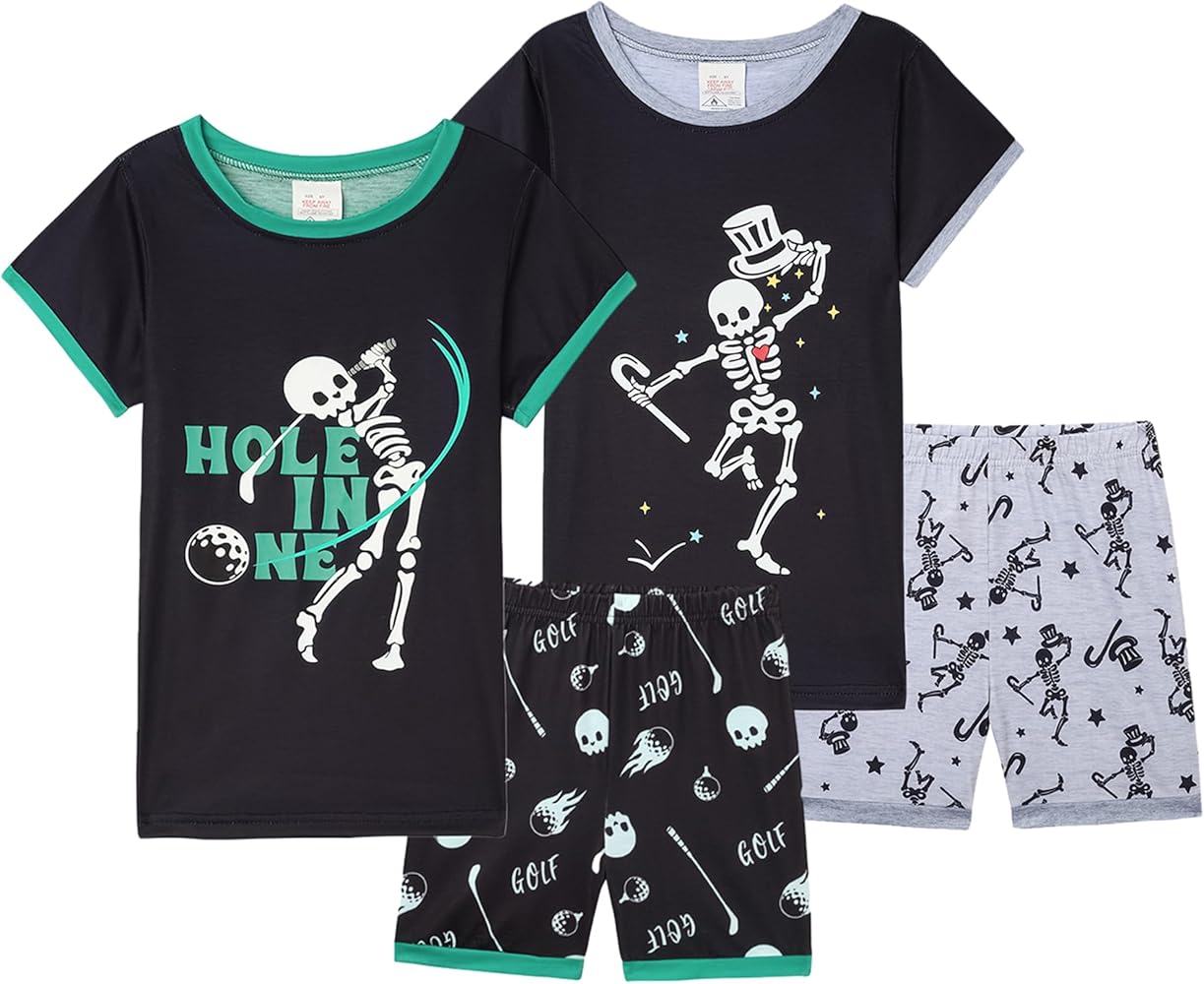 MyFav Boys Pajamas Sets Glow in Dark Skull Sleepwear Kids