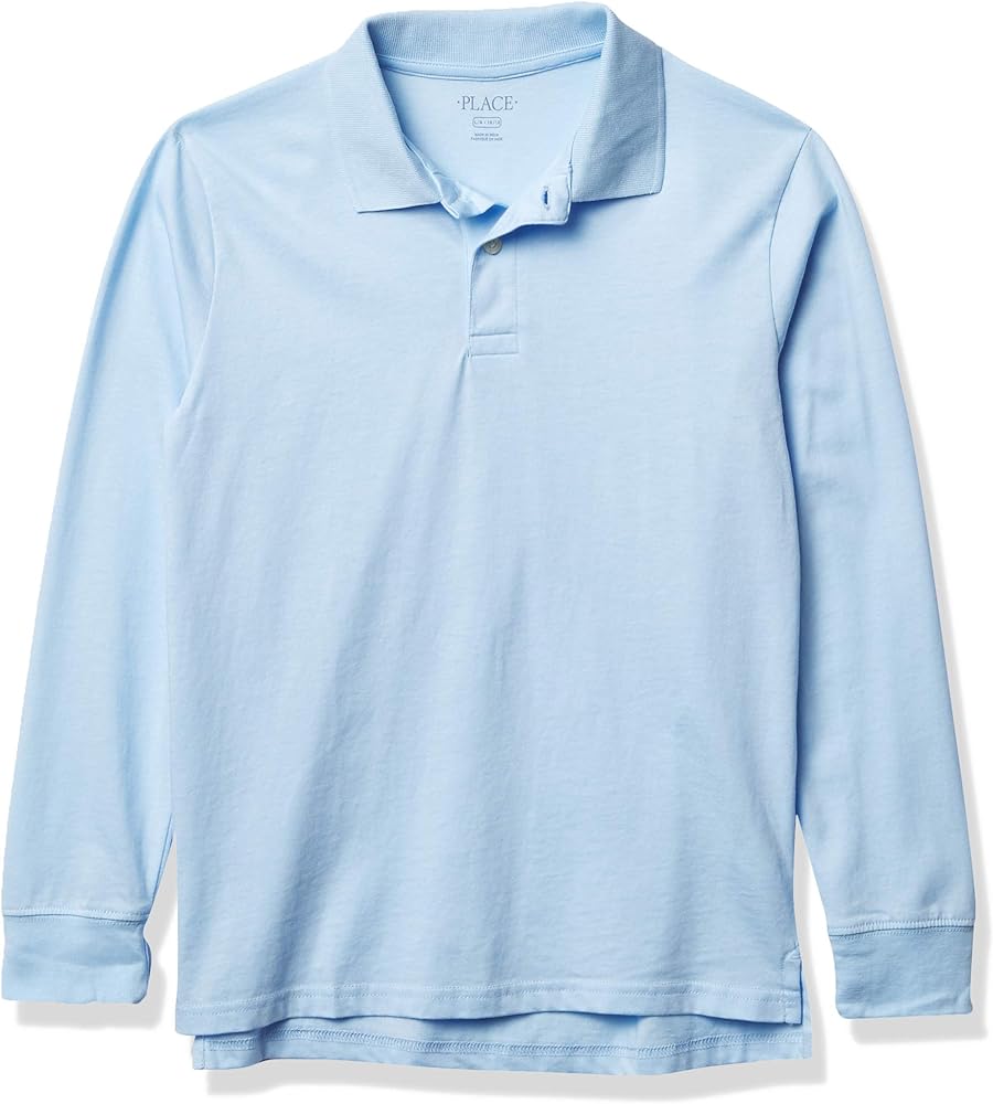 The Children's Place Boys' Long Sleeve Jersey Polo, Extra Soft