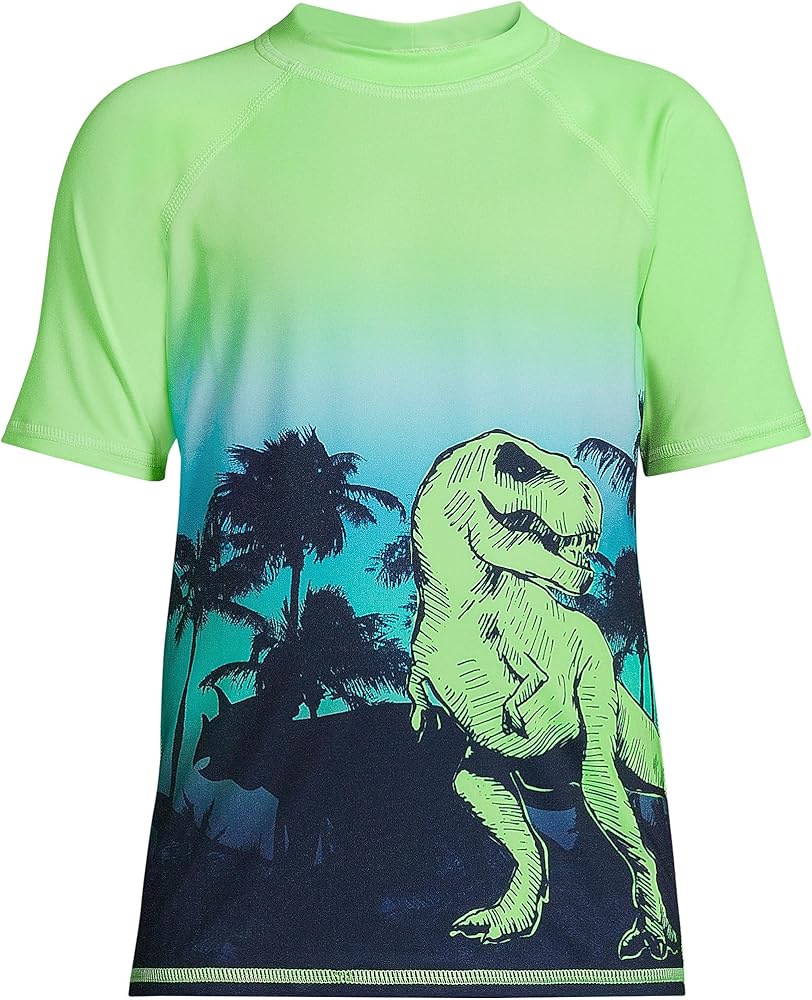 Lands' End Boys Short Sleeve UPF 50 Sun Protection Rash Guard