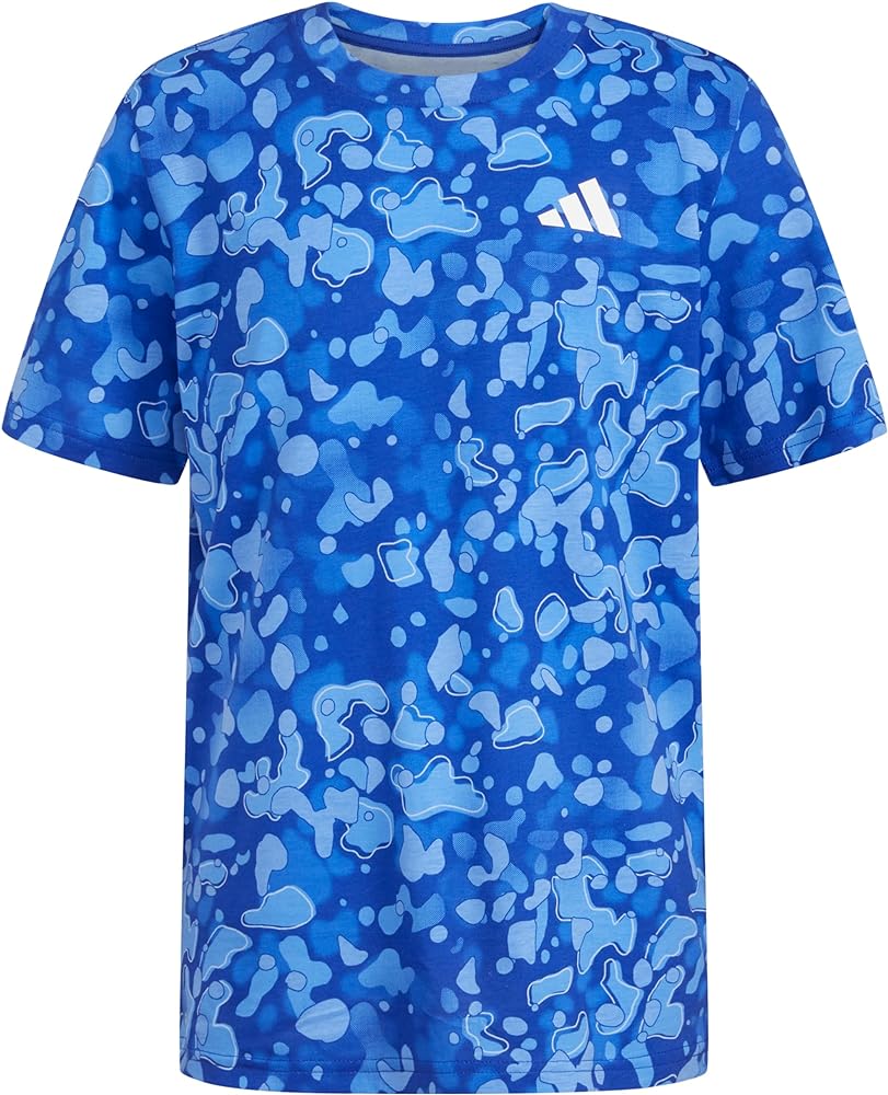 adidas Boys' Short Sleeve Cotton Camo Print T-Shirt