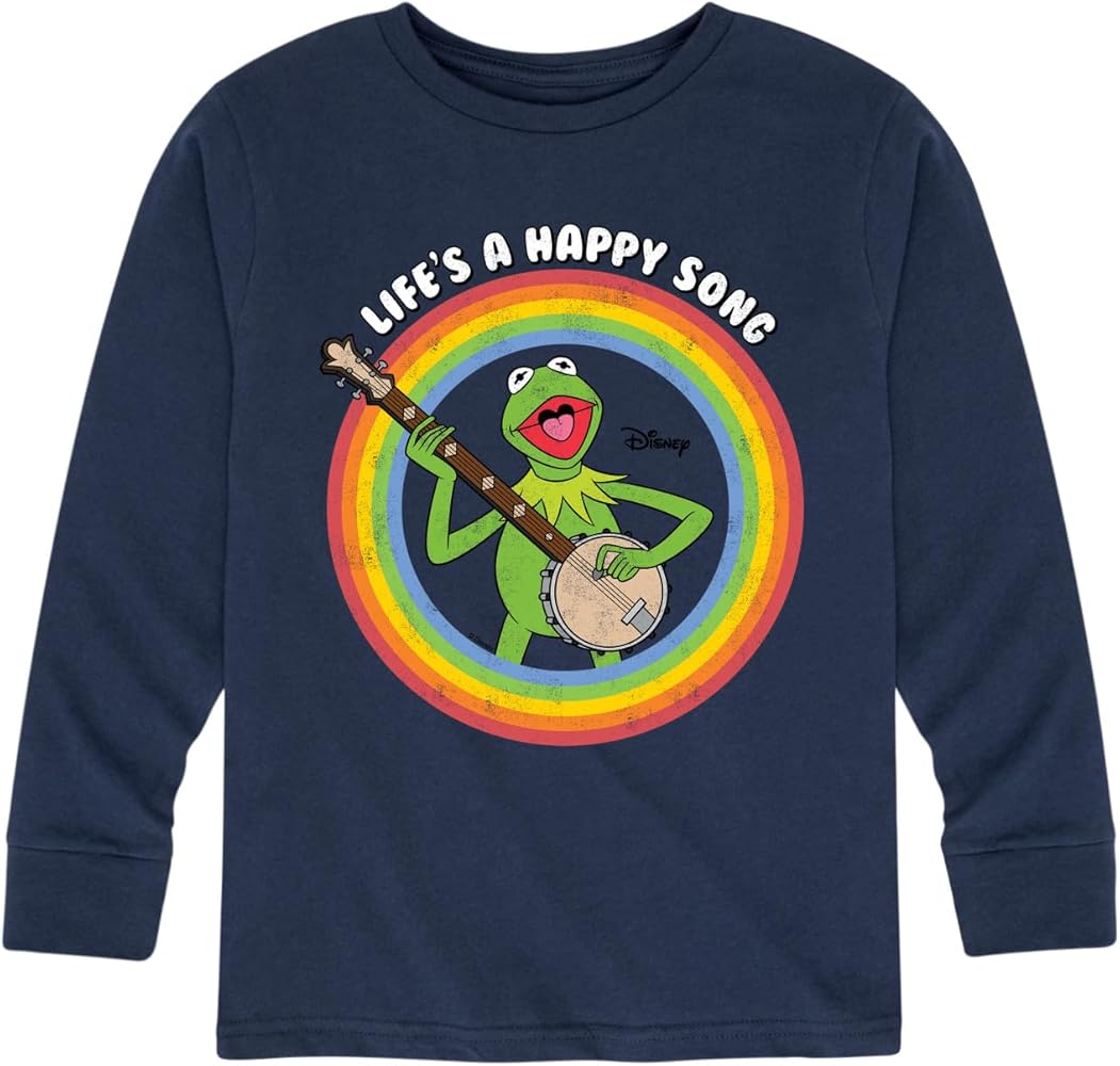 Disney The Muppets - Life A Happy Song Kermit - Toddler and Youth Long Sleeve Graphic T-Shirt