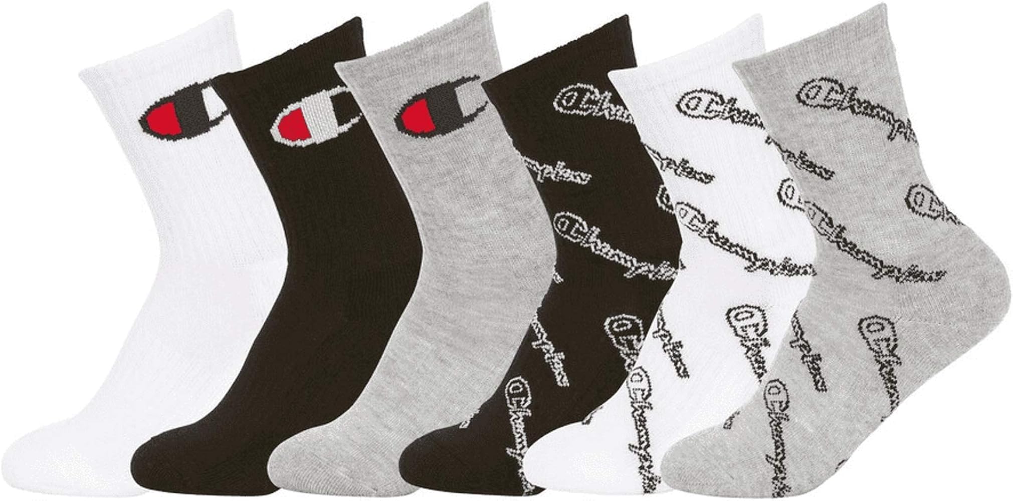 Champion Little & Big Boys 6-Pk. Crew Socks (7-9)