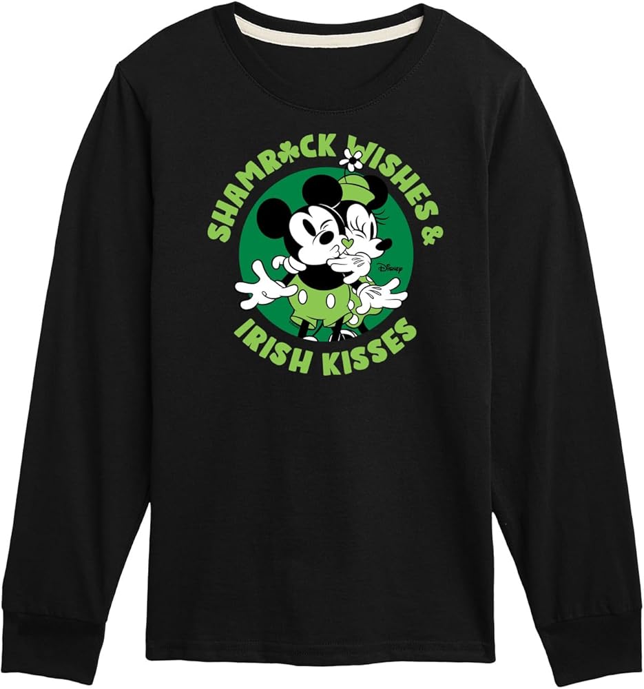 Disney Shamrock Wishes Irish Kisses - Toddler and Youth Long Sleeve Graphic T-Shirt